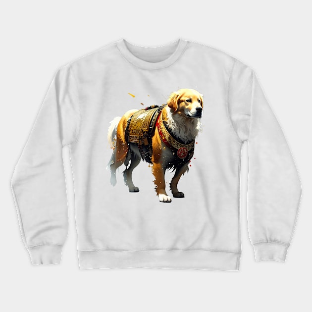 Loyal Protector - Golden Retriever in Samurai Armor Crewneck Sweatshirt by fur-niche